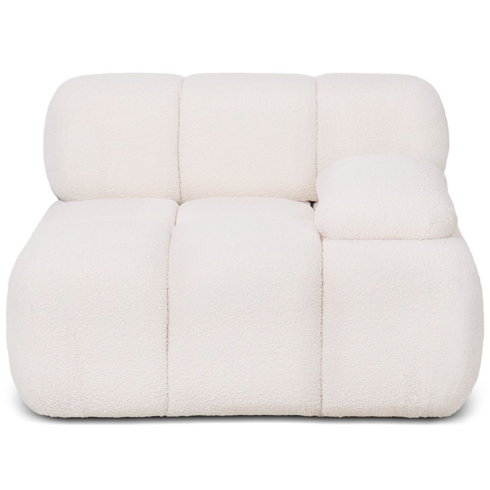 Buy Modular Left Corner Sofa - Upholstered In Bouclé Fabric - Bathy  White 61759 - in the EU