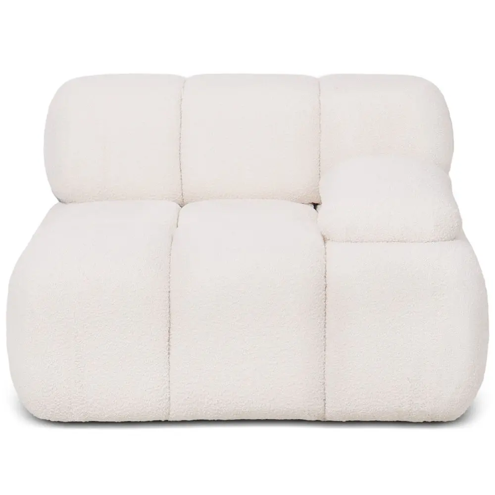  Buy Modular Left Corner Sofa - Upholstered In Bouclé Fabric - Bathy  White 61759 - in the EU