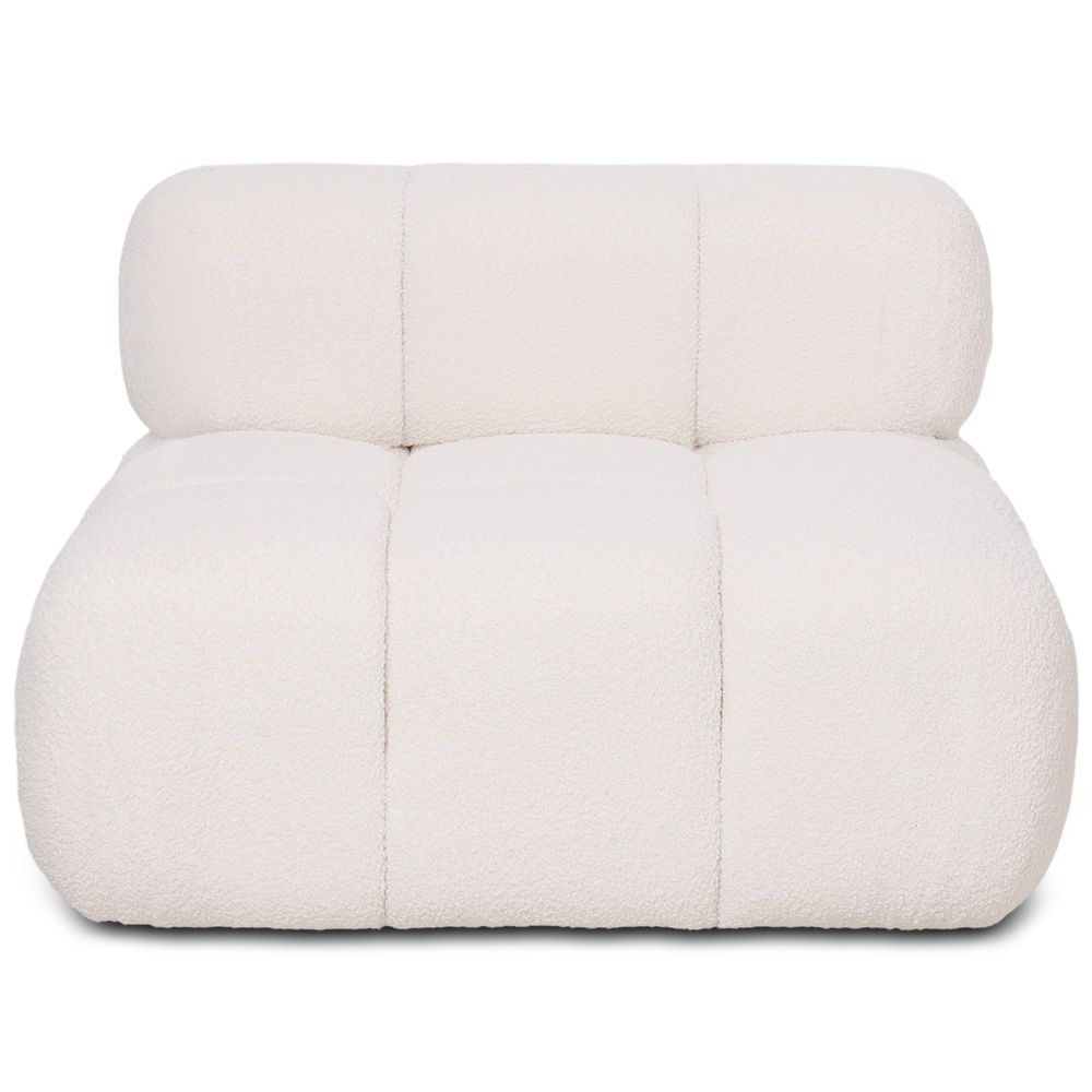 Buy Armchair Upholstered In Bouclé Fabric - Compatible With Modular Sofa - Bathy  White 61763 - in the EU
