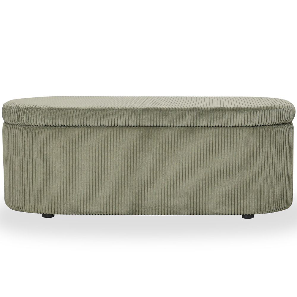  Buy Bench With Internal Storage Upholstered In Velvet Corduroy Fabric - Auren Olive 61765 - in the EU