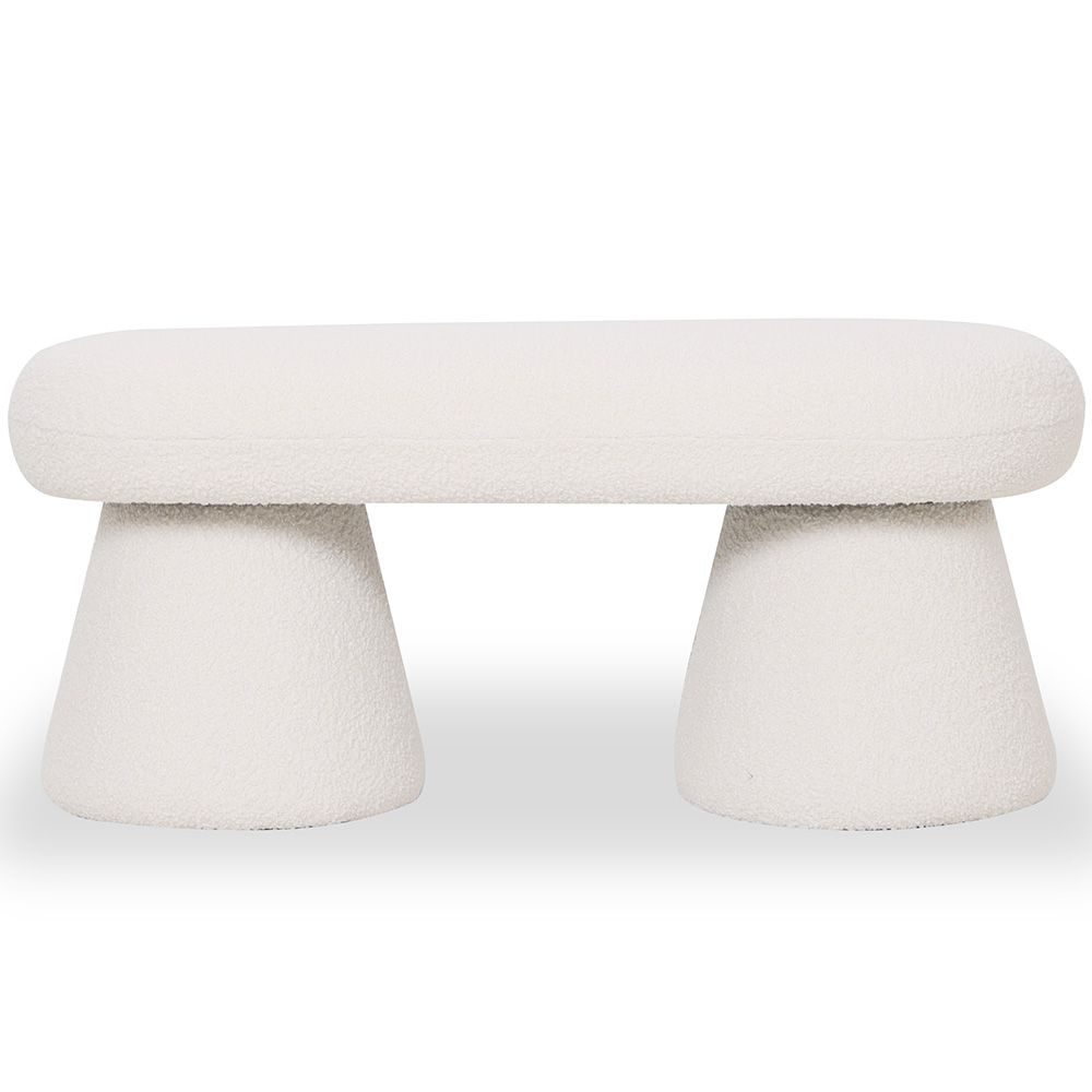  Buy Modern Style Bench Upholstered In Bouclé Fabric - Nuvora White 61774 - in the EU