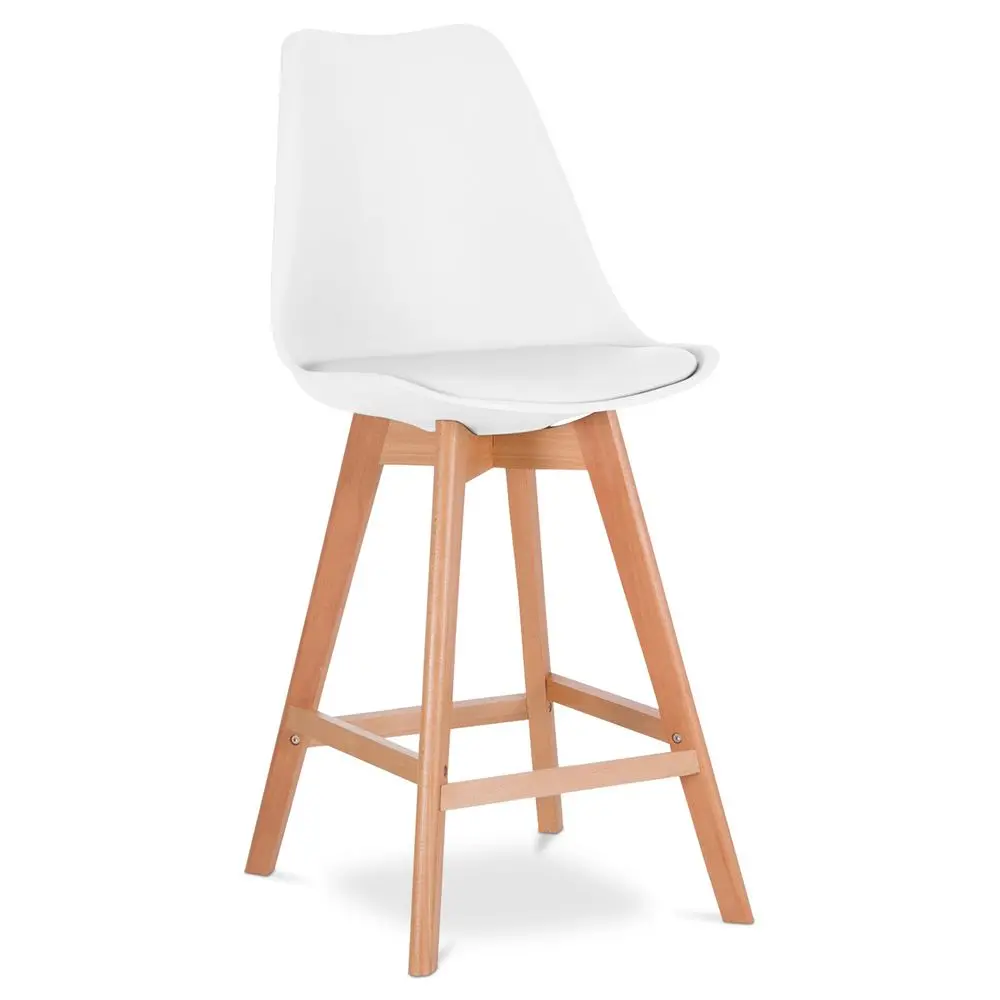  Buy Premium Brielle Scandinavian design bar stool with cushion - Wood White 59278 - in the EU