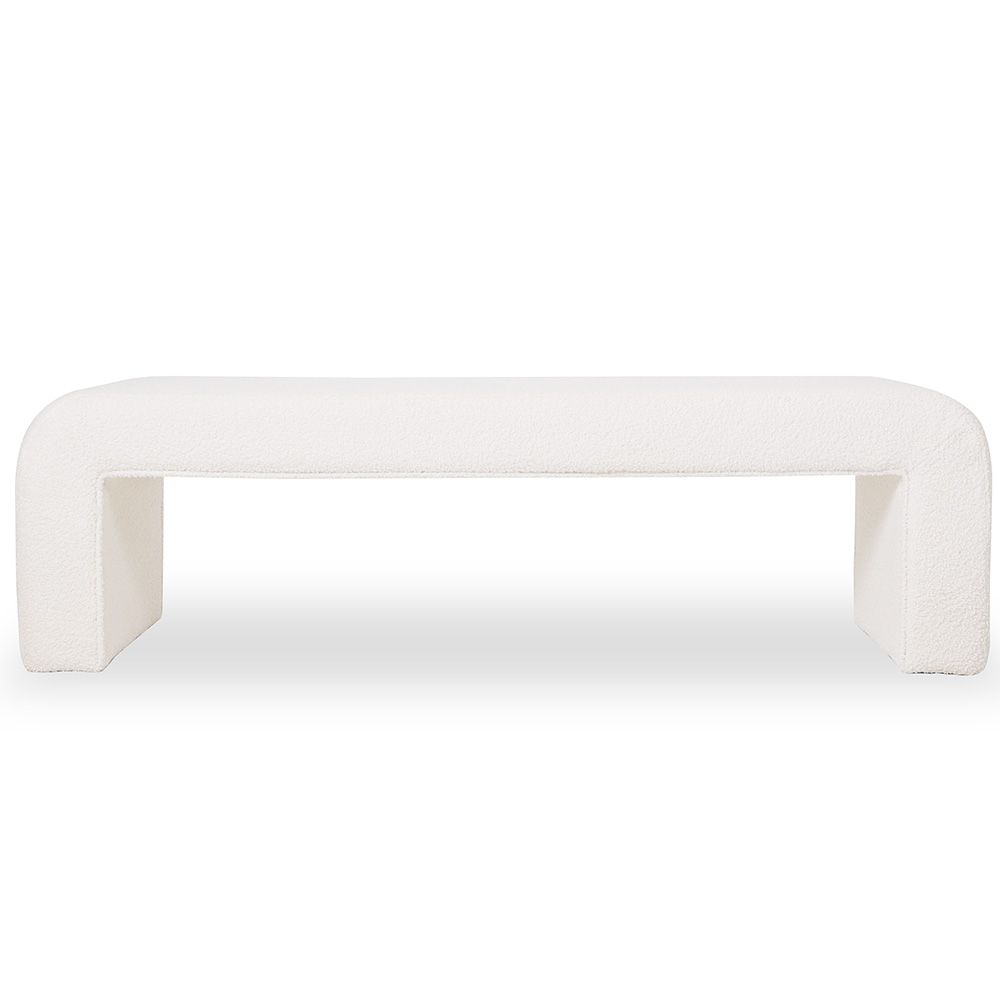  Buy Bench Upholstered In White Bouclé Fabric - Modern Elegant Minimalist - Elvara White 61779 - in the EU