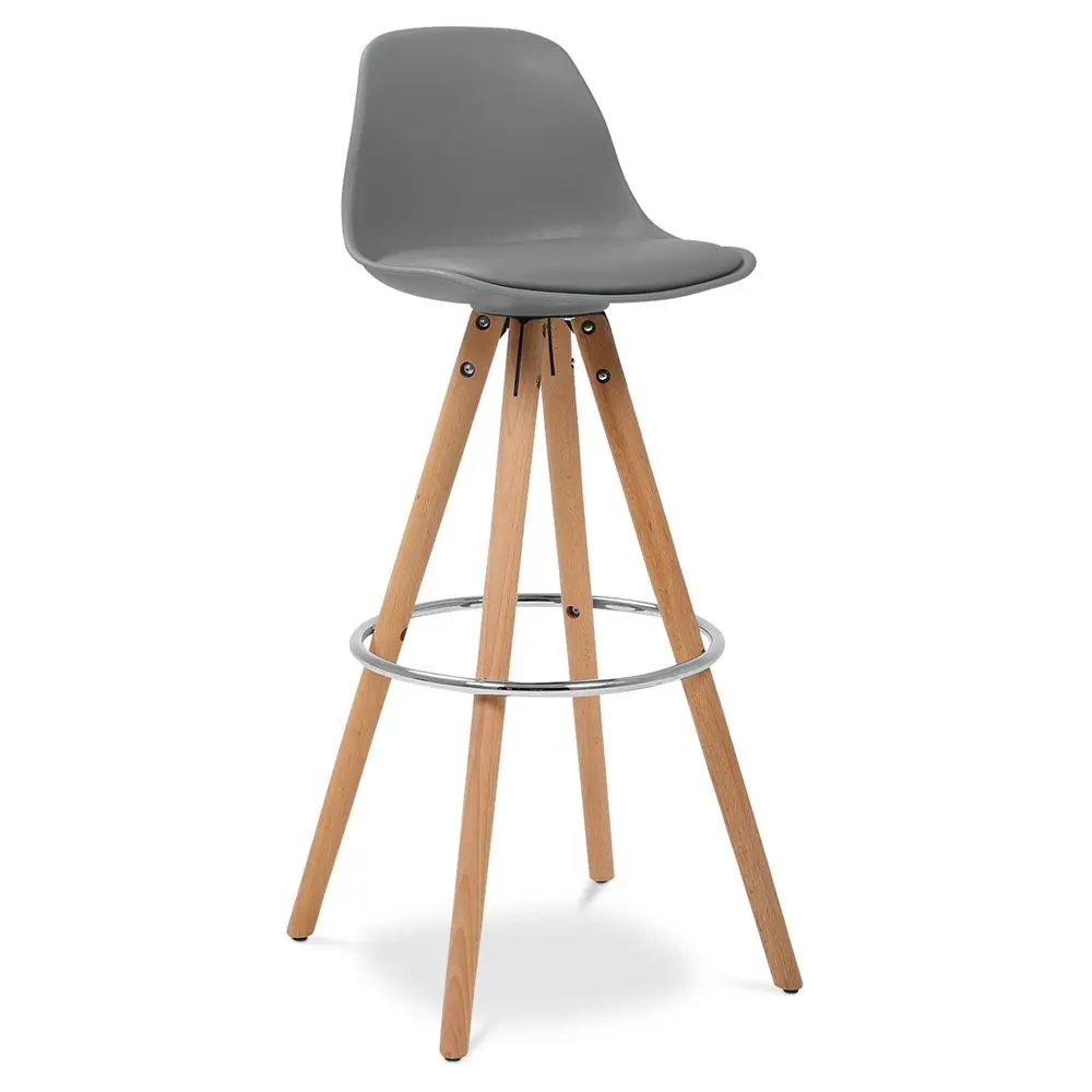  Buy Muriel Scandinavian design Bar stool with cushion - Wood Dark grey 59279 - in the EU