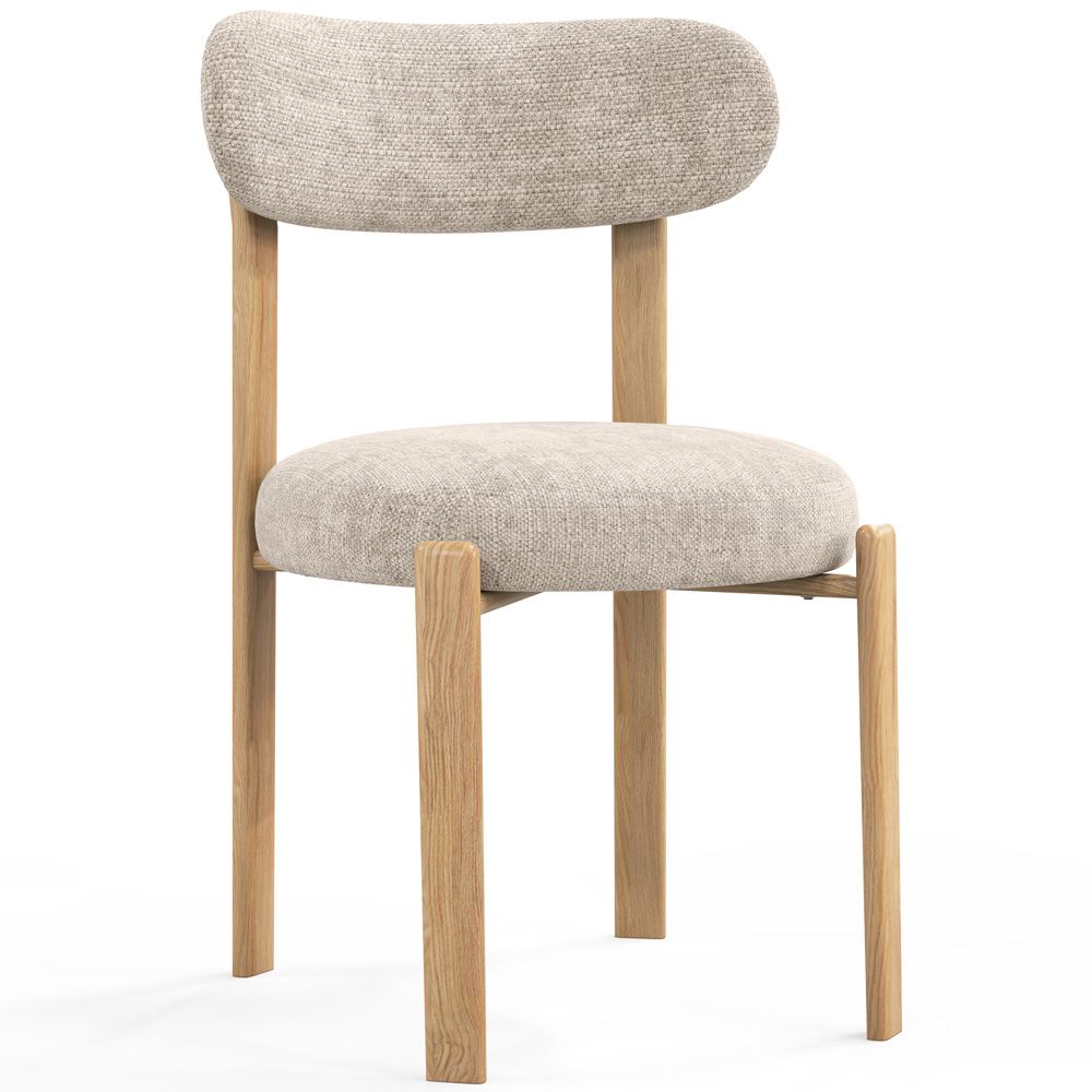  Buy Dining chair Chenille upholstered - Oak effect legs - Ergonomic and modern design - Essentia Cream 61786 - in the EU