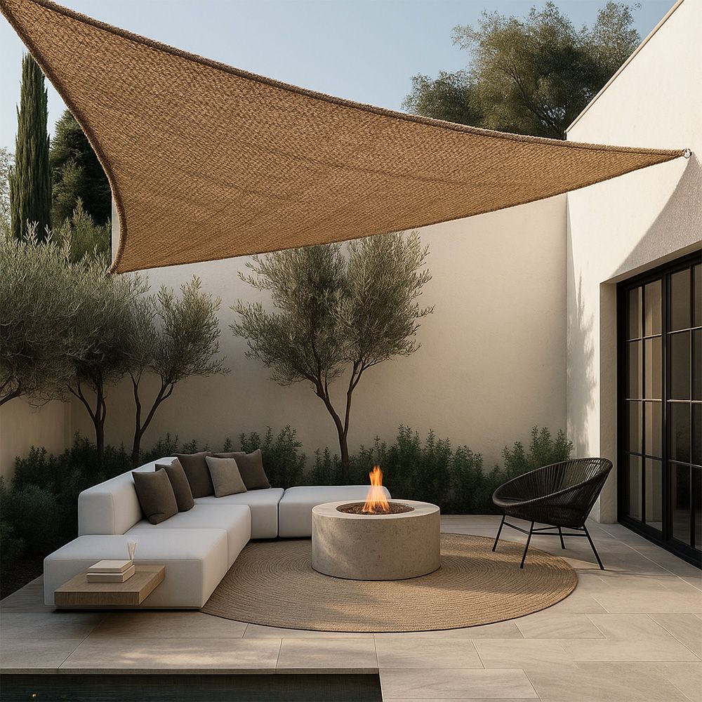  Buy Coconut fiber awning 6x6x6M - 100 % Ecological shade sail Beige 61797 - in the EU