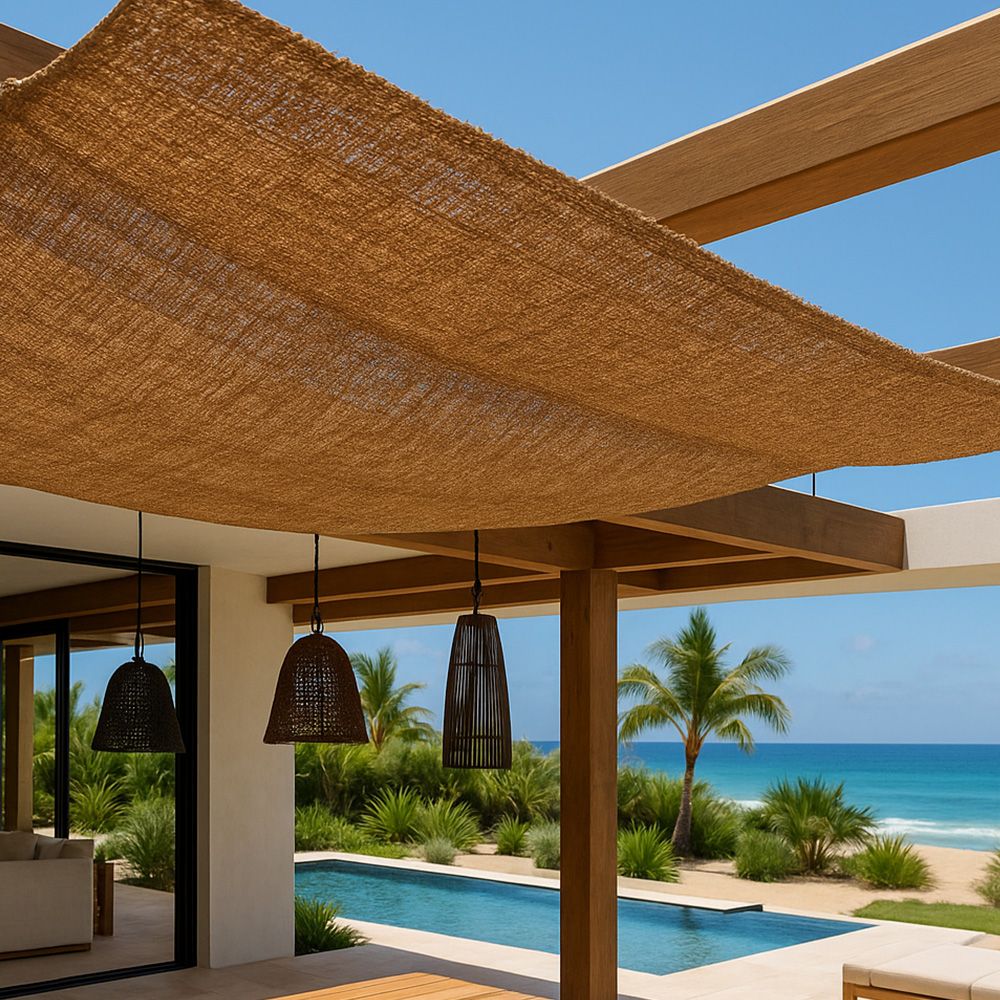  Buy Coconut fiber awning 20x2M - 100 % Natural shade sail Beige 61802 - in the EU