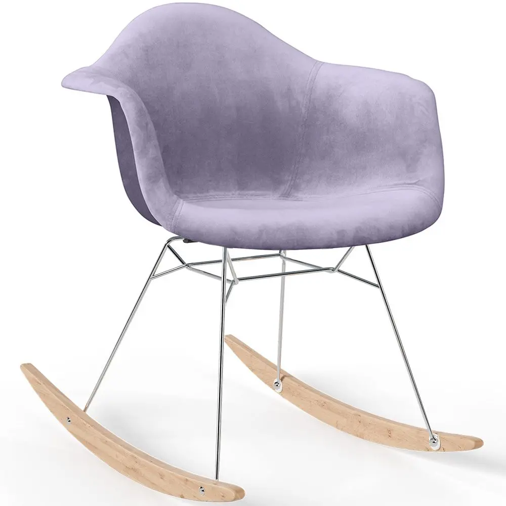  Buy Rocking Chair Modern Fabric Upholstered – Nordic Style - Skandiva  Pastel Purple 61813 - in the EU
