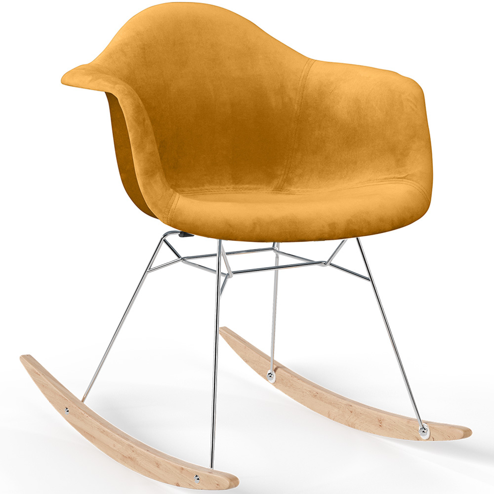  Buy Rocking Chair Modern Fabric Upholstered – Nordic Style - Skandiva  Mustard 61813 - in the EU