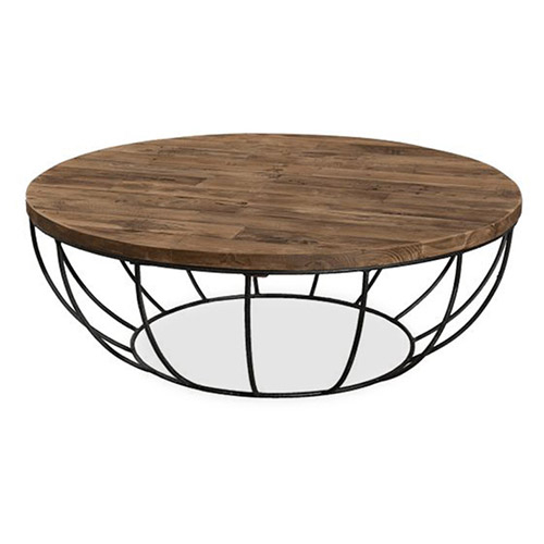  Buy Lisi industrial round coffee table - Wood and metal Natural wood 59283 - in the EU