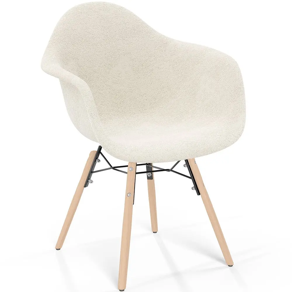  Buy Chair with arms - Upholstered bouclé - Scandinavian - Dining room, office or waiting room - Skandiva White 61819 - in the EU