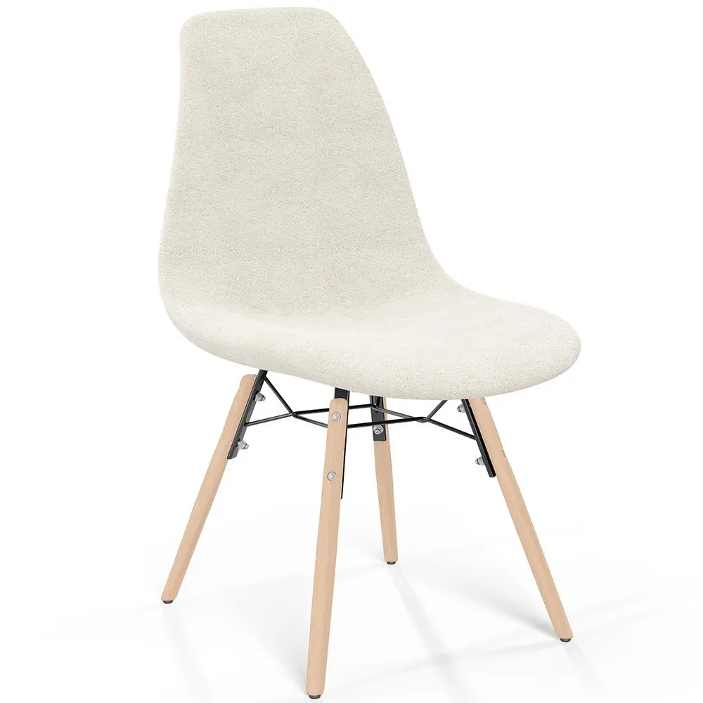  Buy Dining chair Scandinavian upholstered in bouclé – Dining or desk - Lumi White 61820 - in the EU