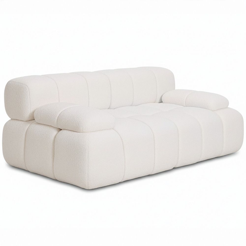 Buy Modular Sofa Upholstered in Bouclé Fabric – 2/3 Seater – Bathy White 61822 - in the EU