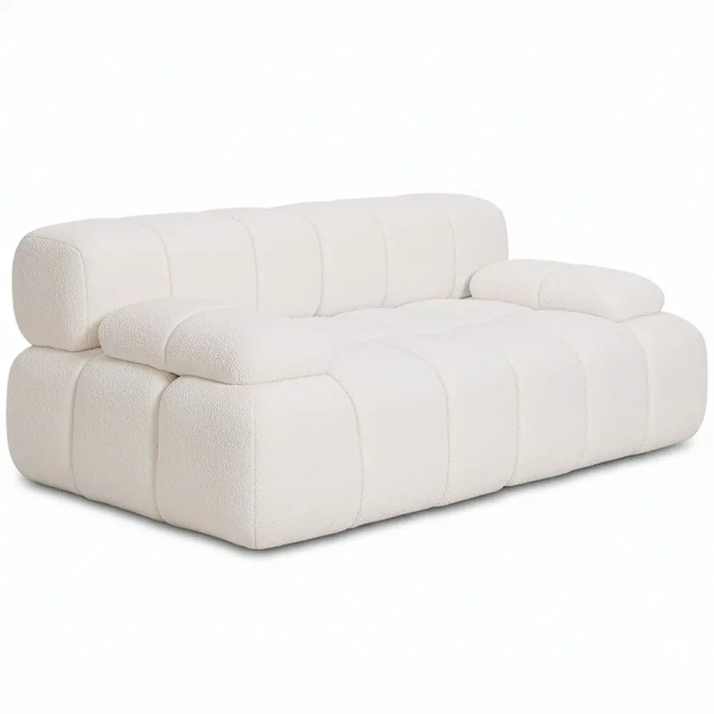  Buy Modular Sofa Upholstered in Bouclé Fabric – 2/3 Seater – Bathy White 61822 - in the EU
