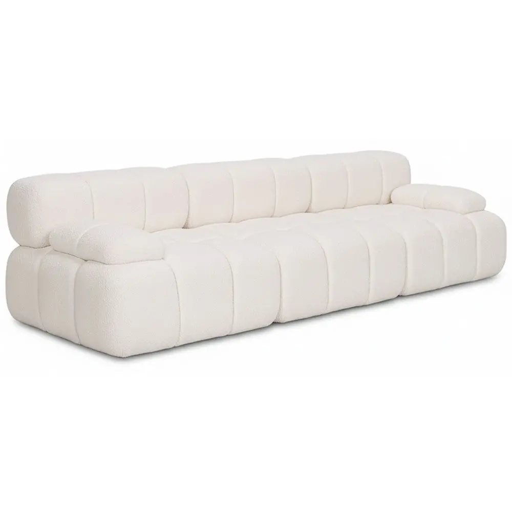  Buy Modular Sofa Upholstered in Bouclé Fabric - 3/4 Seater - Bathy White 61823 - in the EU