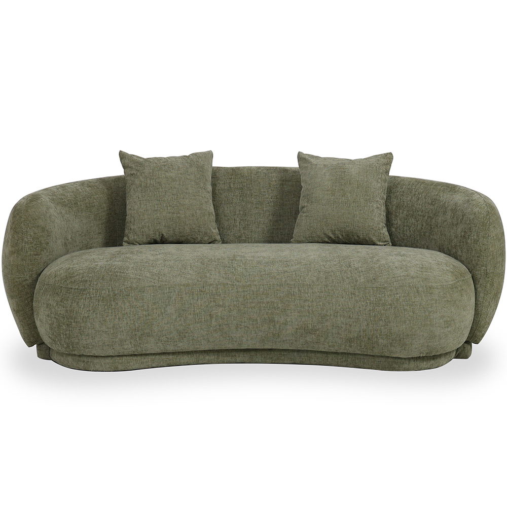  Buy Sofa Design Curved - Contemporary Style - Upholstered in Chenille - 3 Seater - Onda Olive 61557 - in the EU