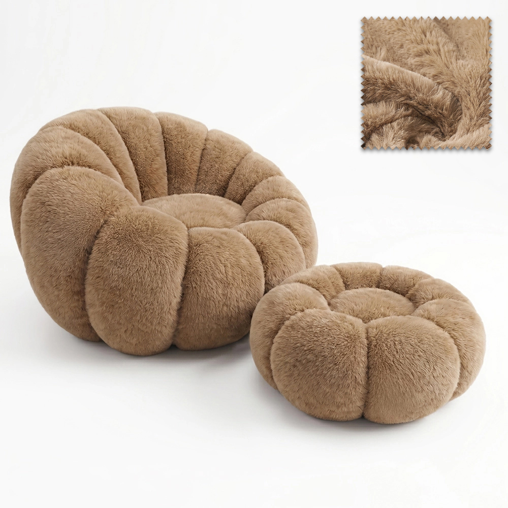  Buy Armchair with Ottoman Upholstered – Soft Fabric – Calera Chocolate 61837 - in the EU