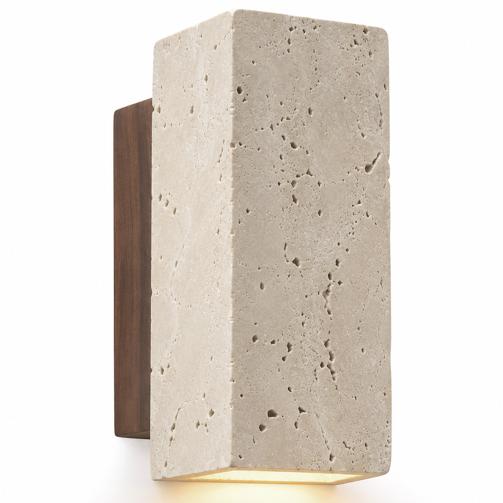  Buy Wall light - Wood & travertine wall sconce - Voilá Beige 61884 - in the EU