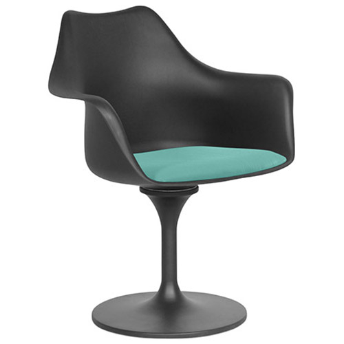  Buy Dining Chair with Armrests - Black Swivel Chair - Tulipa Turquoise 59260 - in the EU