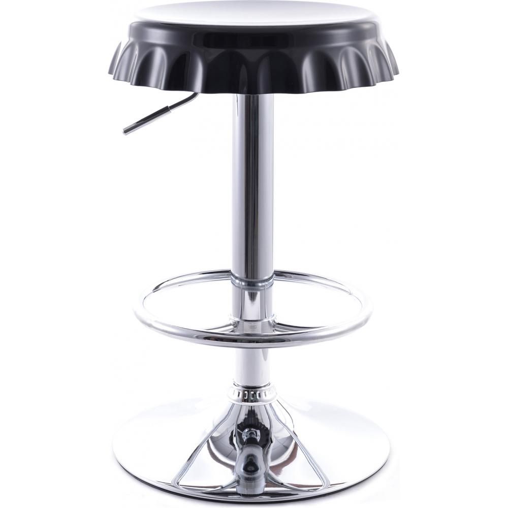  Buy Swivel Chromed Metal Bottle Cap Bar Stool - Height Adjustable Black 49737 - in the EU