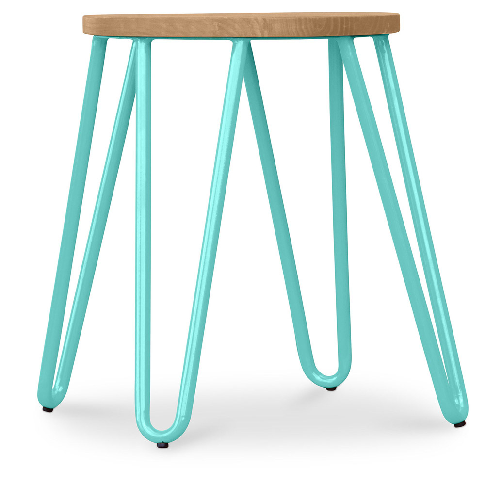  Buy Hairpin Stool - 44cm - Light wood and metal Pastel green 59488 - in the EU