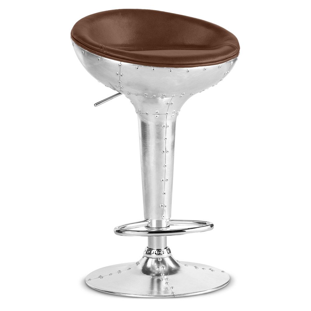 Buy Aviator Bar Stool - Microfibre in Imitation Weathered Leather Brown 26712 - in the EU