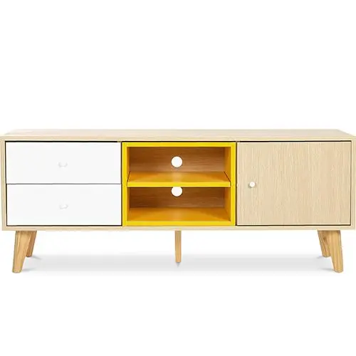  Buy Wooden TV Stand - Scandinavian Design - Erica  Yellow 59657 - in the EU
