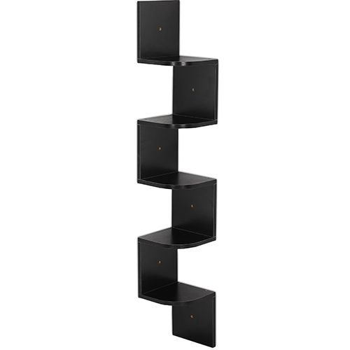  Buy Wall Shelf Scandinavian Style with 5 Shelves – Wood Black 59642 - in the EU