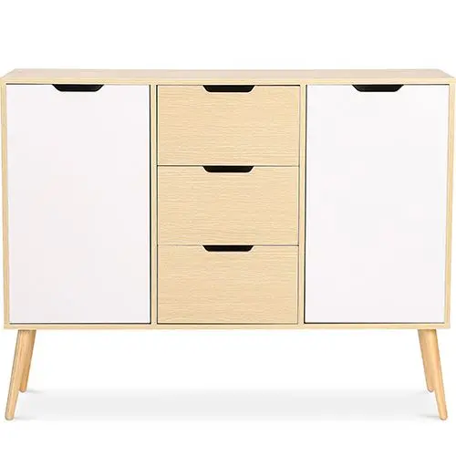  Buy Wooden Sideboard - Scandinavian Design - 3 drawers - Regir Natural wood 59652 - in the EU