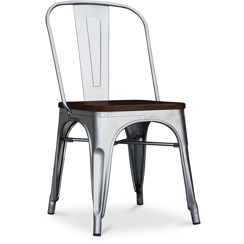  Buy Bistrot Metalix Square Chair - Metal and Dark Wood Steel 59709 - in the EU