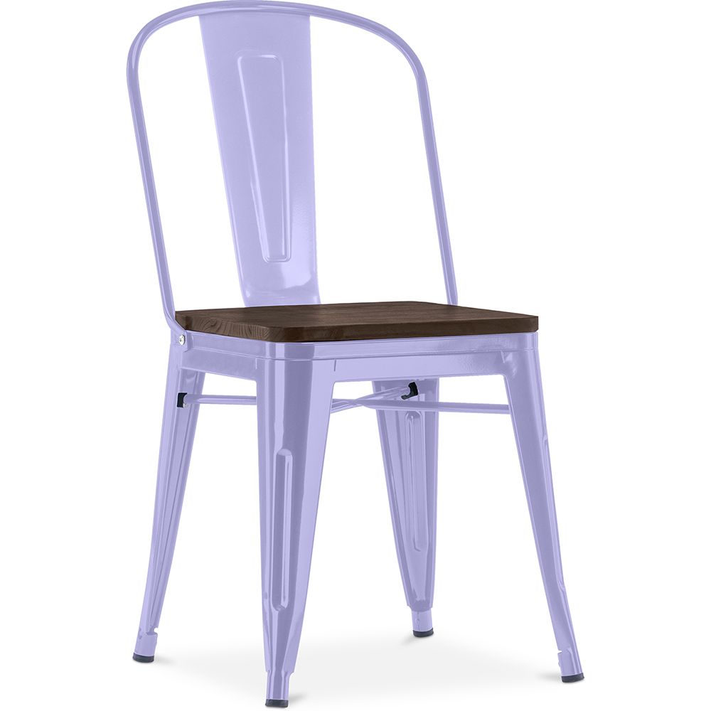  Buy Bistrot Metalix Square Chair - Metal and Dark Wood Lavander 59709 - in the EU