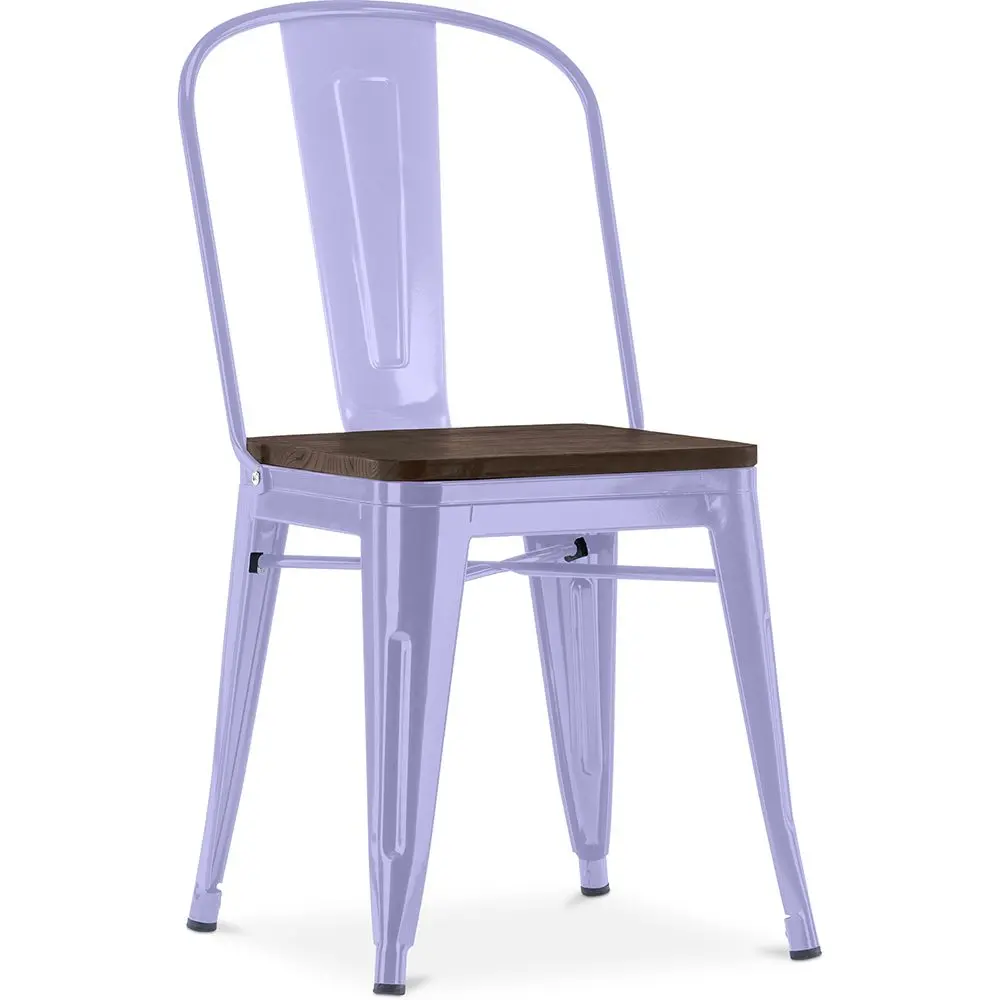  Buy Bistrot Metalix Square Chair - Metal and Dark Wood Lavander 59709 - in the EU