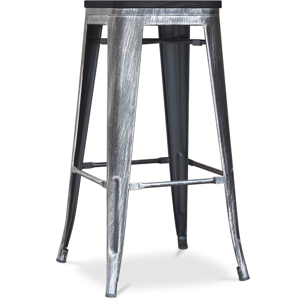  Buy Bistrot Metalix style stool - 76cm - Metal and dark wood Industriel 59697 - in the EU