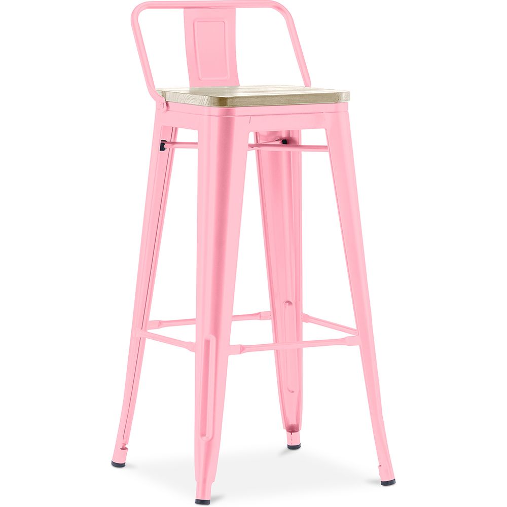  Buy Bar Stool with Backrest - Industrial Design - 76 cm - Metalix Pink 59694 - in the EU