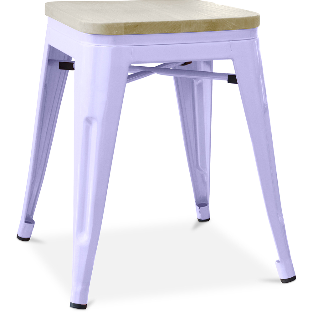  Buy Bistrot Metalix style stool - Metal and Light Wood  - 45cm Lavander 59692 - in the EU