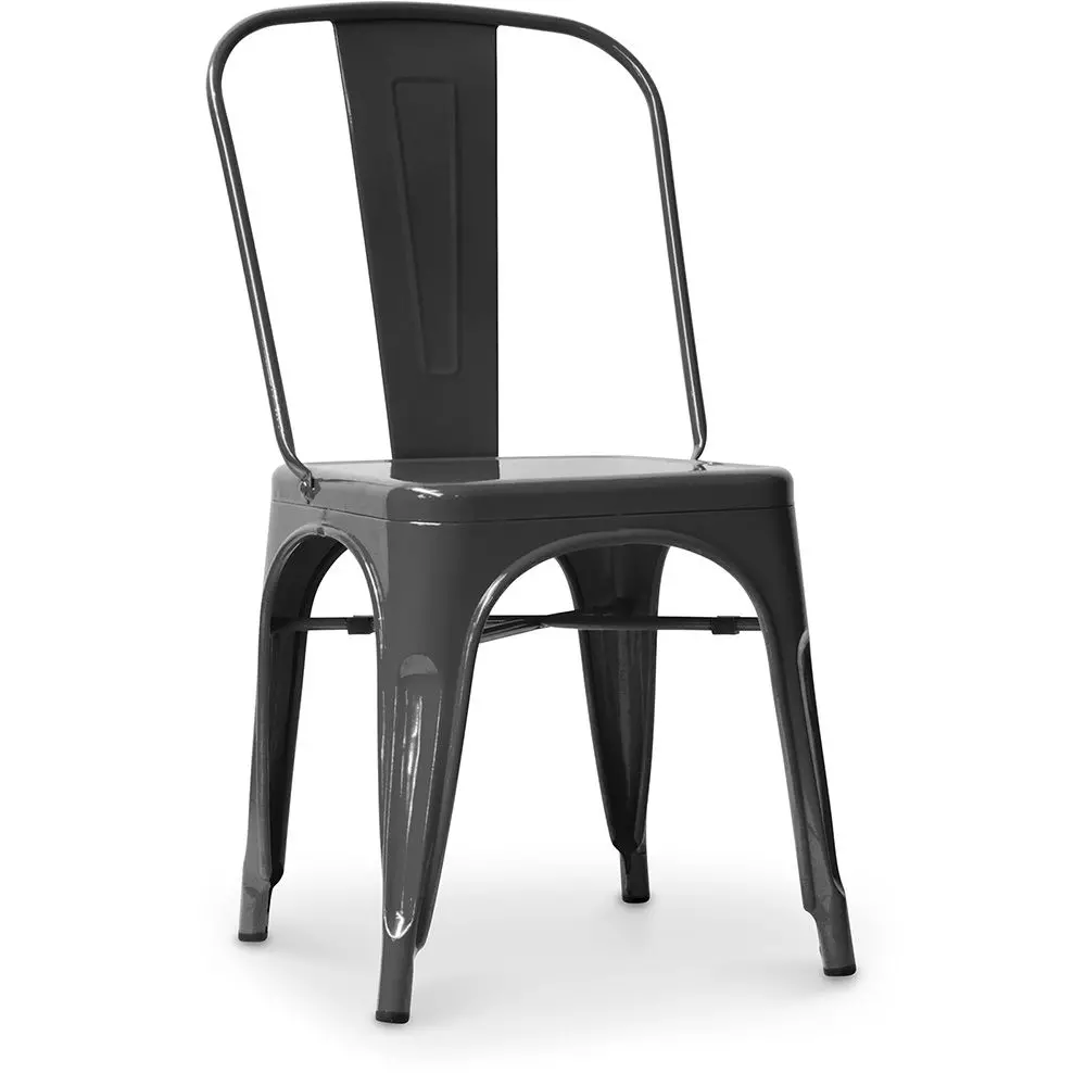  Buy Bistrot Metalix style chair square Seat - New edition - Metal Dark grey 59687 - in the EU