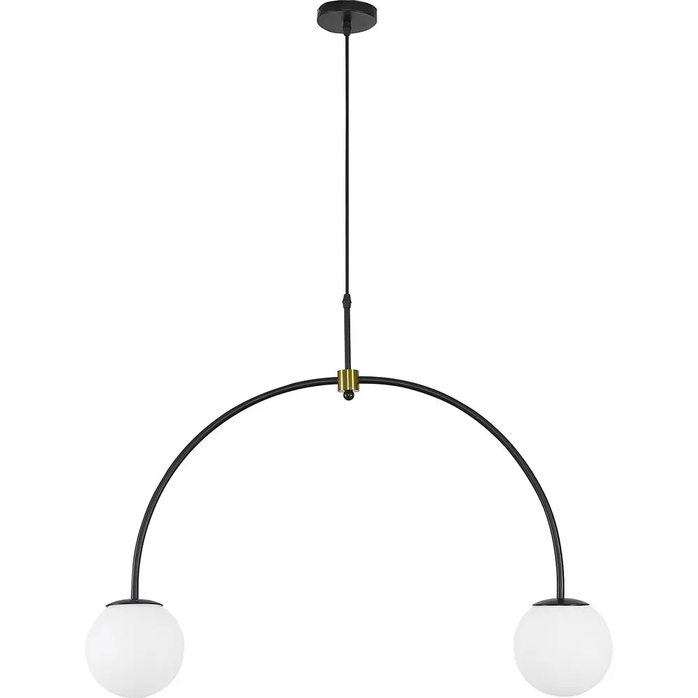 Buy Thelma 2 Bulbs Hanging Lamp - Metal and Glass Black 59623 - in the EU