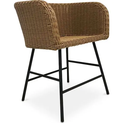  Buy Gazala Dining Chair Design Boho Bali - Synthetic Rattan Natural wood 59823 - in the EU