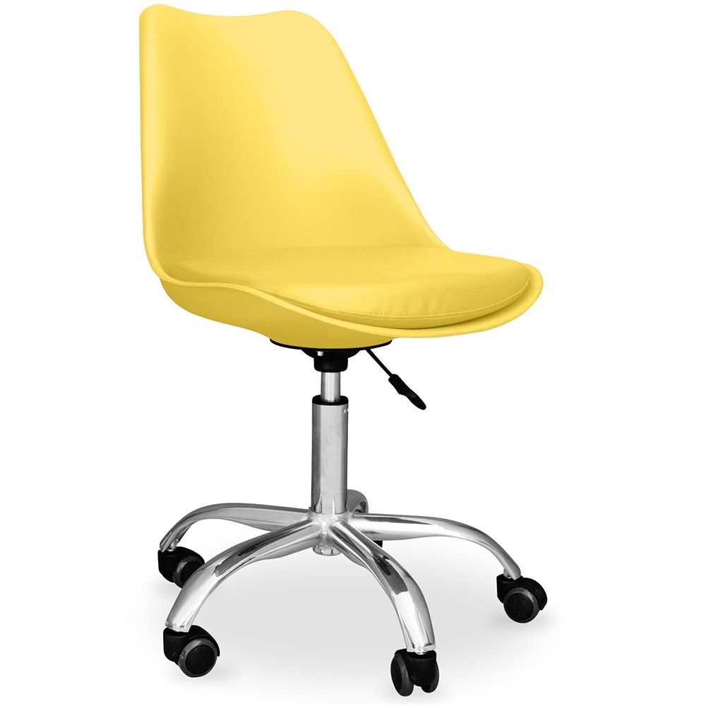 Buy Tulip swivel office chair with wheels Yellow 58487 - in the EU