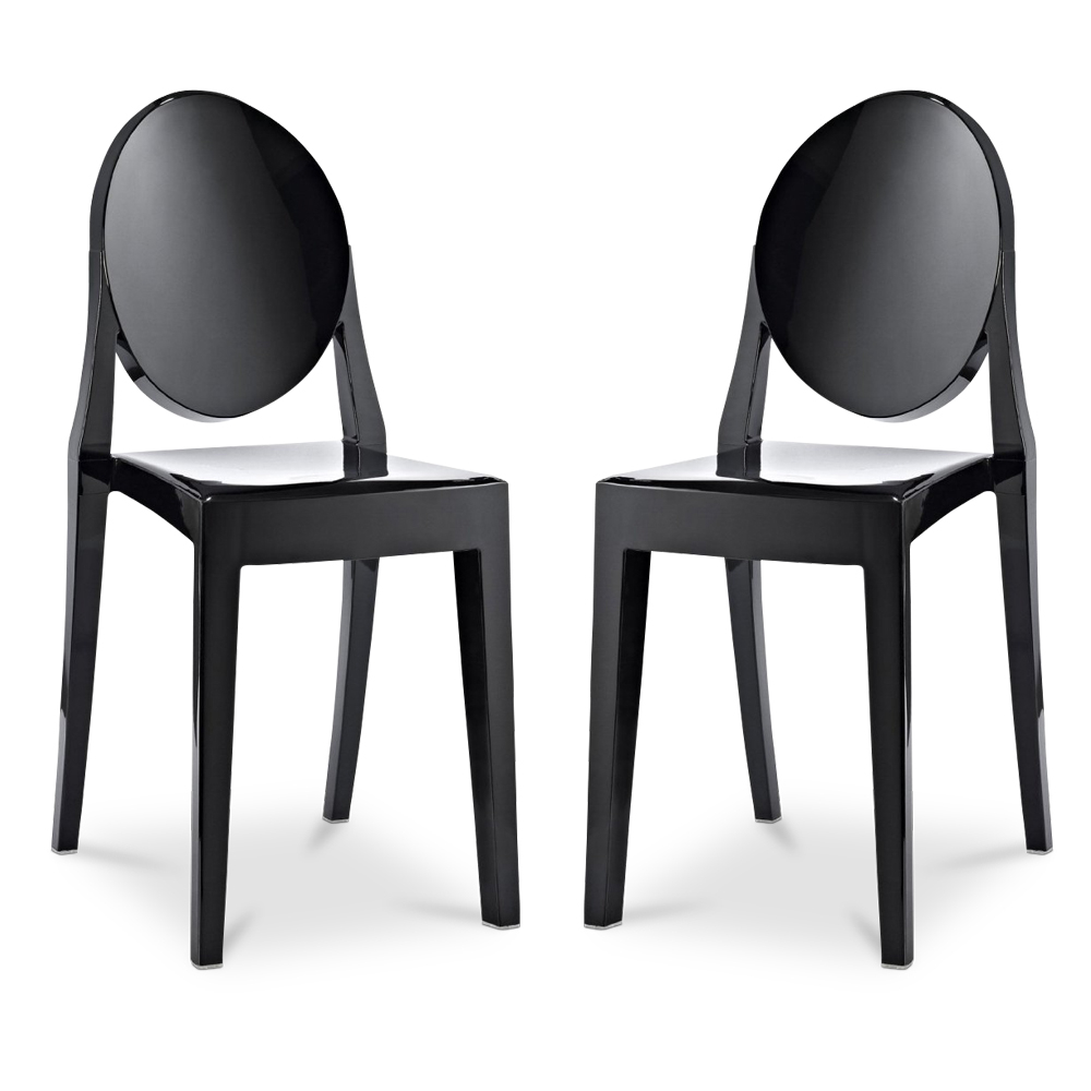 Buy Pack of 2 Transparent Dining Chairs - Victoire  Black 58734 - in the EU