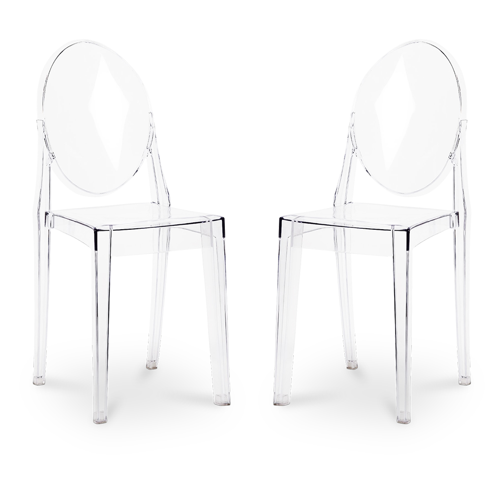  Buy Pack of 2 Transparent Dining Chairs - Victoire  Transparent 58734 - in the EU