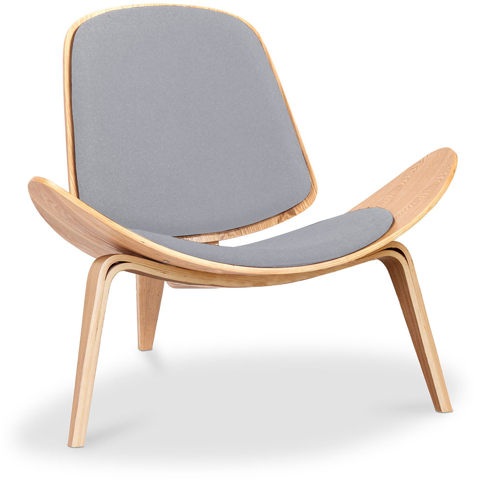  Buy Designer armchair - Scandinavian armchair - Fabric upholstery - Luna Light grey 16773 - in the EU