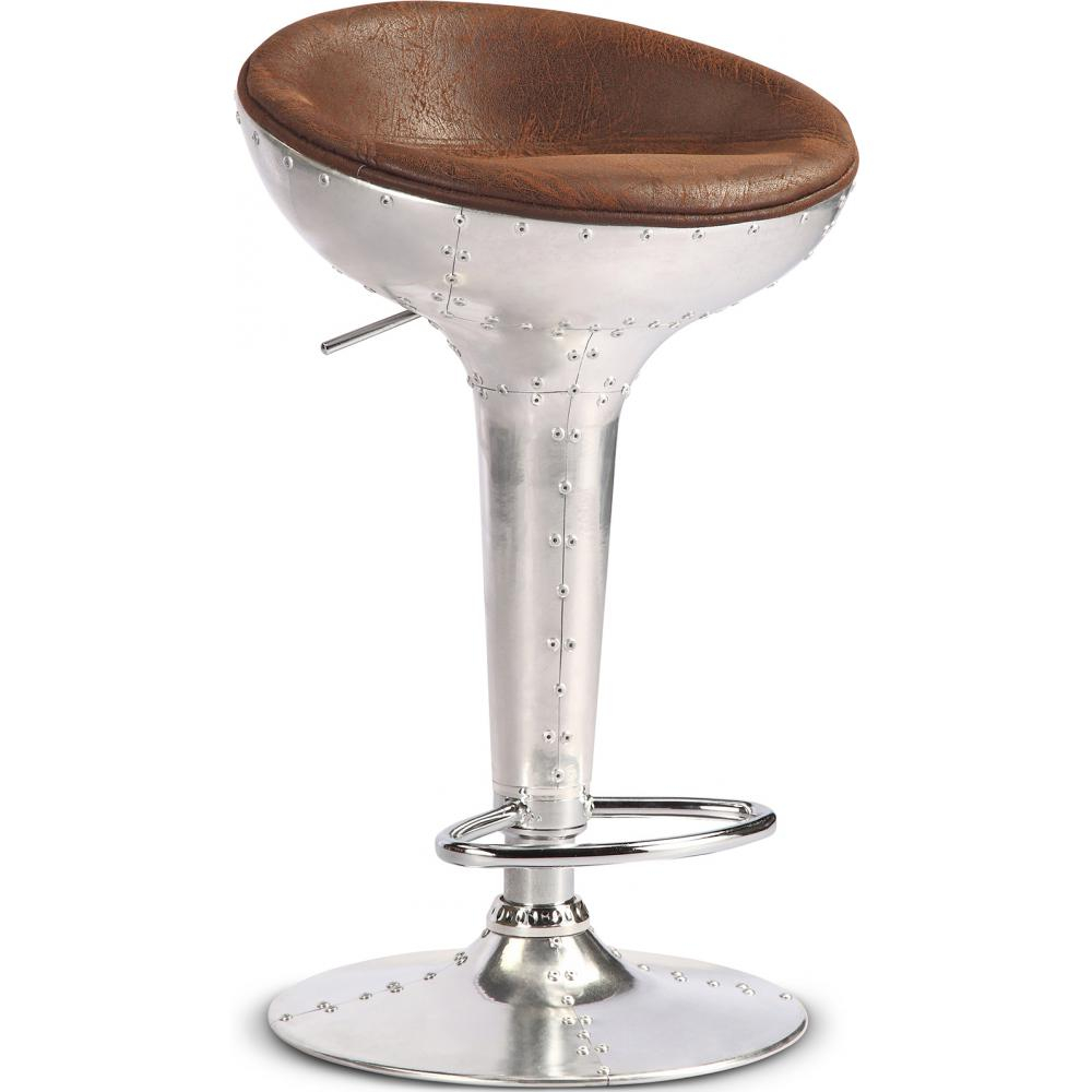  Buy Aviator Bar Stool - Microfibre in Imitation Weathered Leather Brown 26712 - in the EU