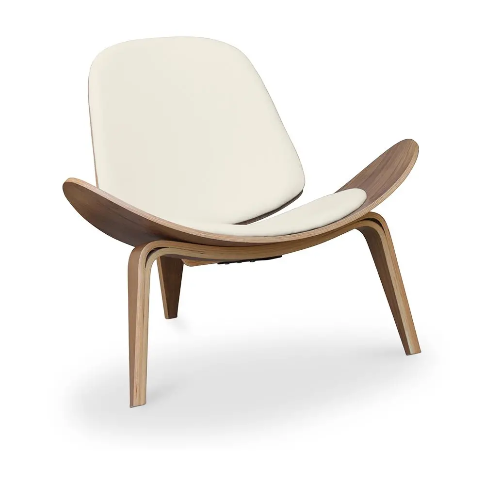  Buy Designer armchair - Scandinavian armchair - Faux leather upholstery - Luna Ivory 16774 - in the EU