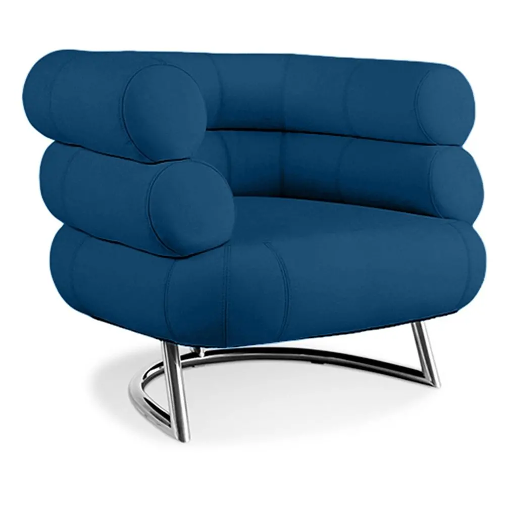  Buy Designer armchair - Faux leather upholstery - Biven Dark blue 16500 - in the EU