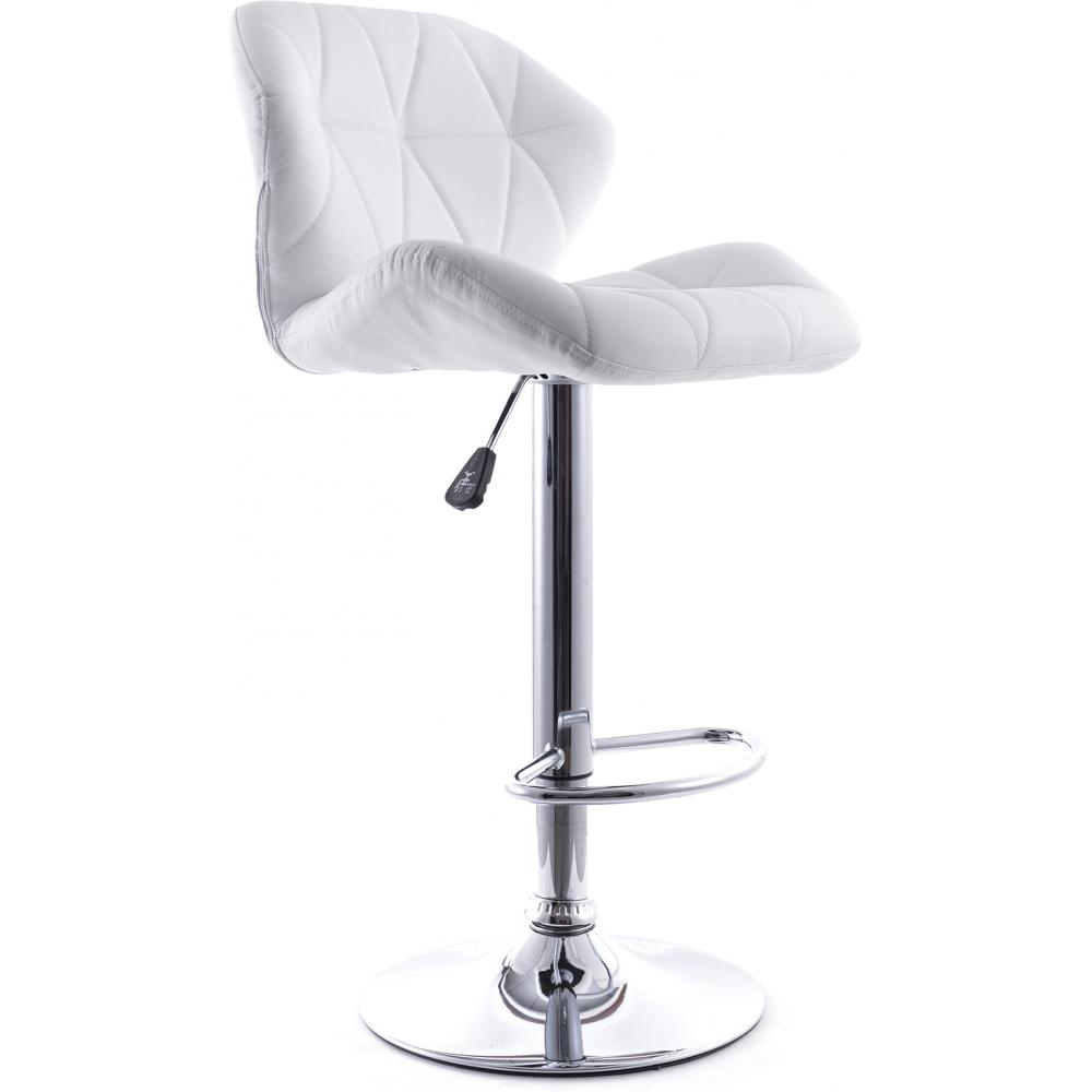  Buy Swivel Chromed Metal Backrest Bar Stool - Height Adjustable White 49746 - in the EU