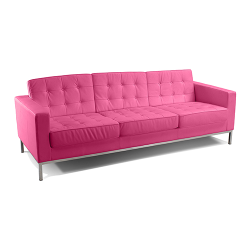  Buy Design Sofa Kanel 3 Seater - Faux Leather Pink 13246 - in the EU