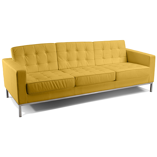  Buy Design Sofa Kanel  (3 seats) - Faux Leather Pastel yellow 13246 - in the EU