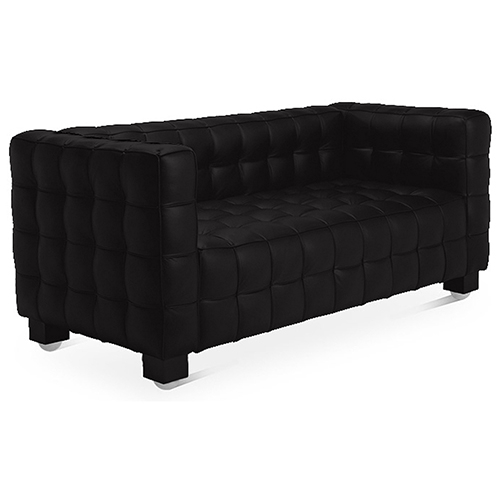  Buy Design Sofa Lukus (2 seats) - Faux Leather Black 13252 - in the EU