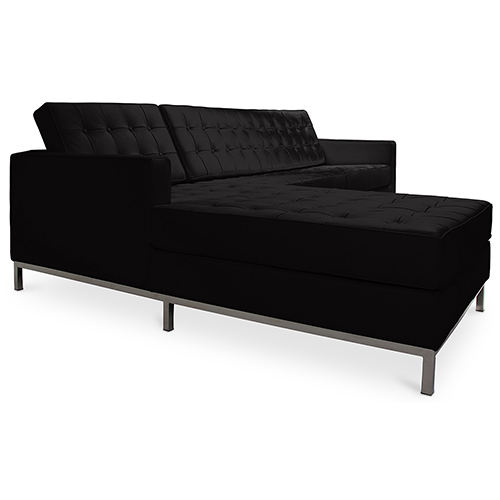  Buy Design Corner Sofa Kanel - Left Angle - Faux Leather Black 15184 - in the EU